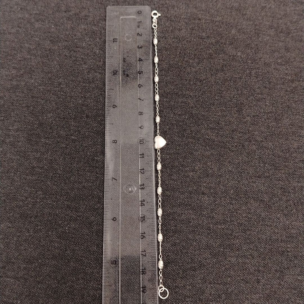 PULSERA TEJIDO CORAZON PLATA .925 18 CM 3.4 GR (NUEVO)