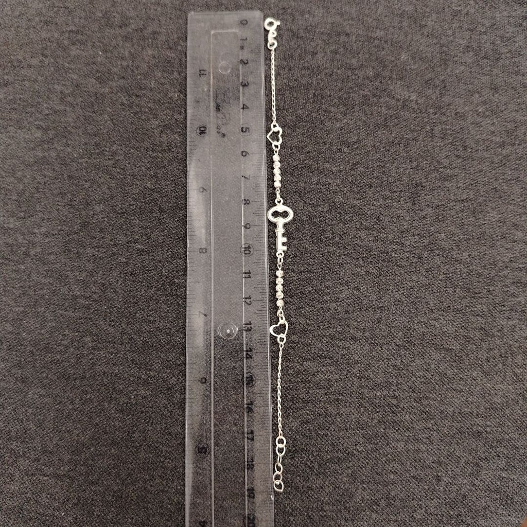 PULSERA TEJIDO LLAVE PLATA .925 18 CM 2.3 GR (NUEVO)