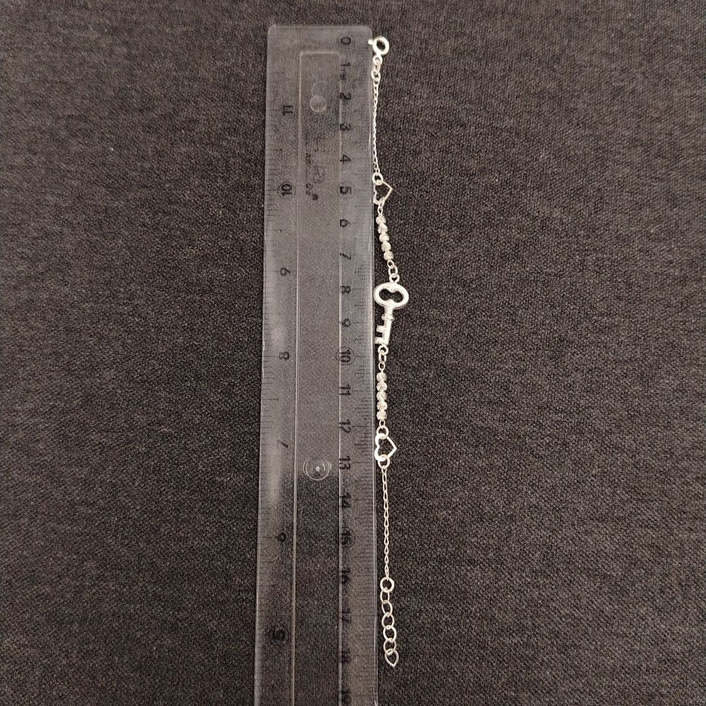PULSERA TEJIDO LLAVE PLATA .925 18 CM 2.3 GR (NUEVO)