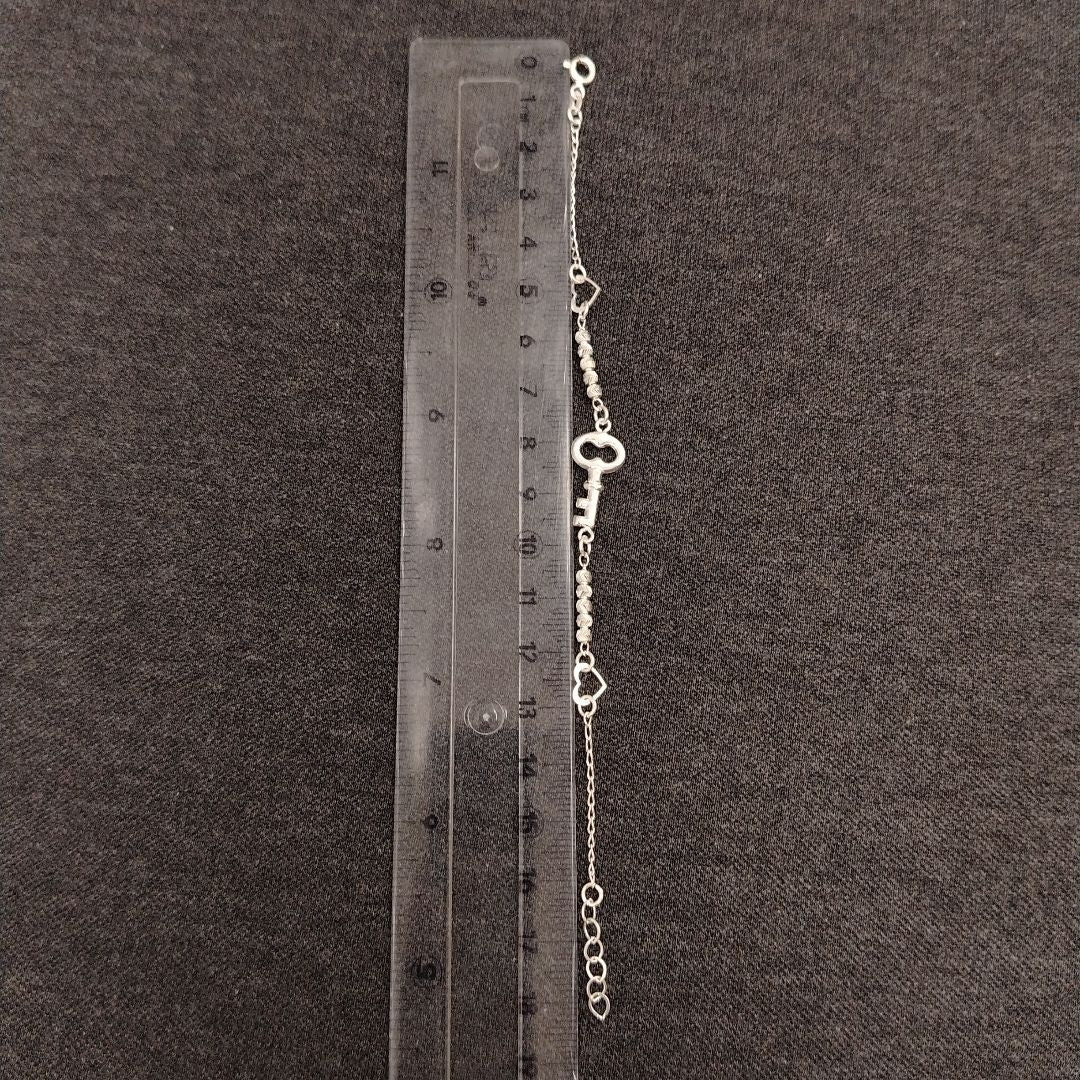 PULSERA TEJIDO LLAVE PLATA .925 18 CM 2.3 GR (NUEVO)