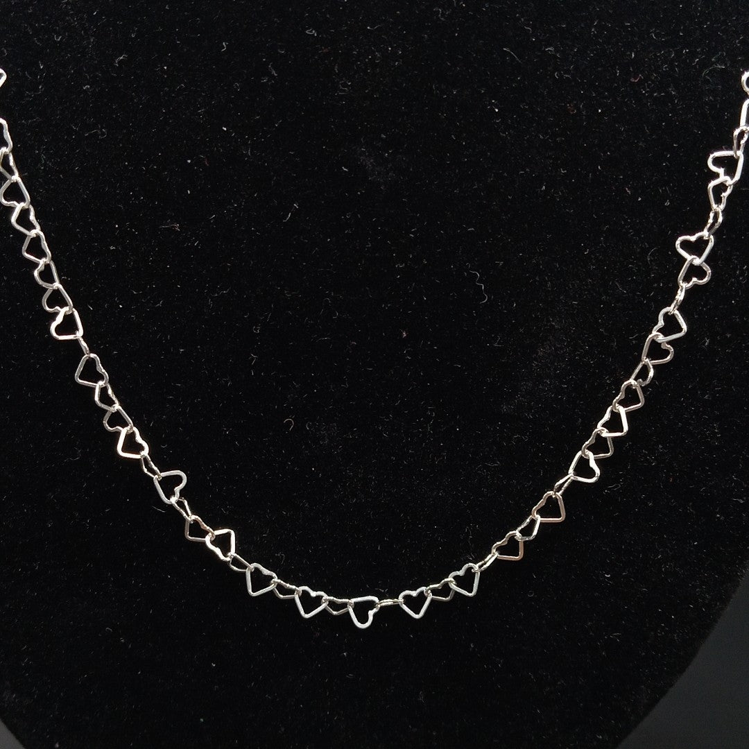 CADENA CORAZONES PLATA .925 50 CM 2.52 GR (NUEVO)