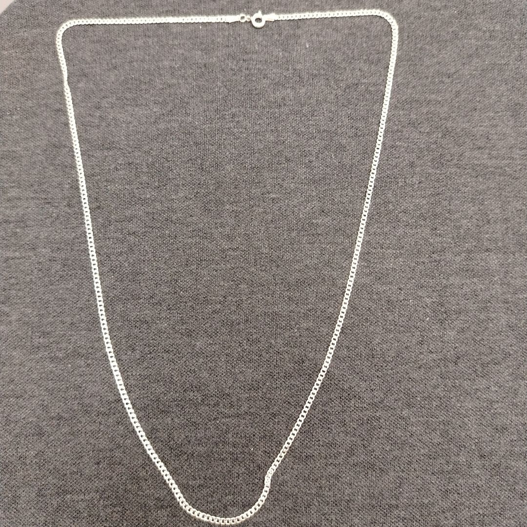 CADENA TEJIDO BARBADO PLATA .925 60 CM 5.6 GR (NUEVO)