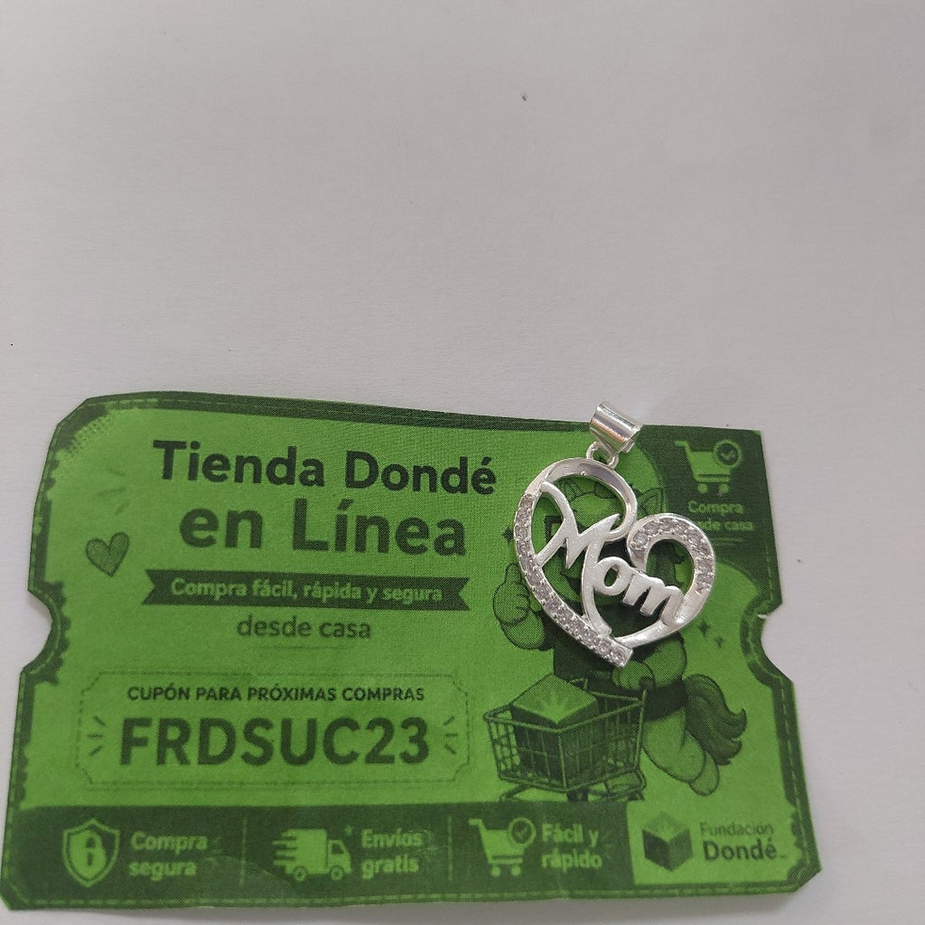DIJE CORAZON C/CIRCONIAS PLATA .925 3.1 GR (NUEVO)