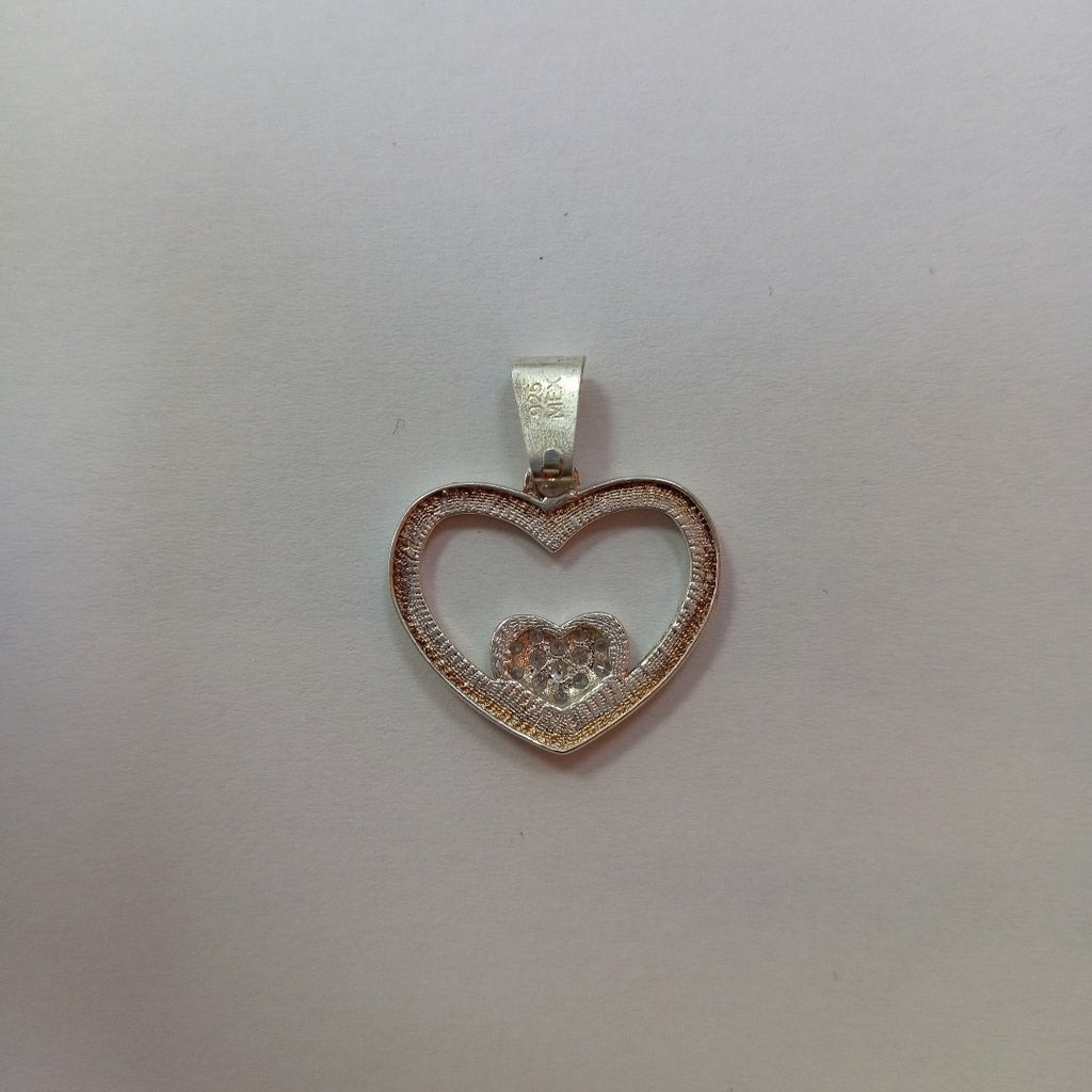DIJE CORAZON C/CIRCONIAS PLATA .925 2.5 GR (NUEVO)