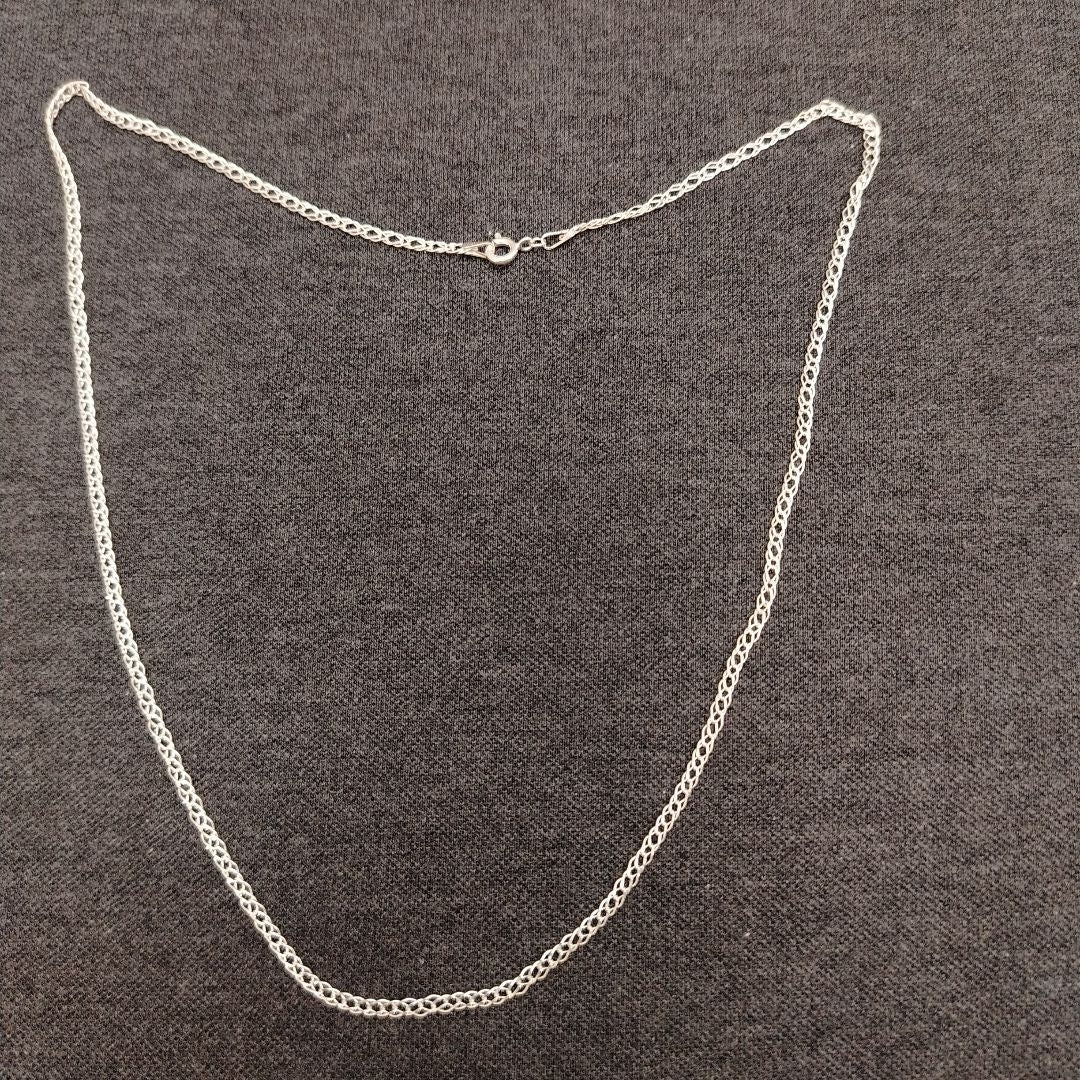 CADENA TEJIDO ESLABONES PLATA .925 55 CM 3.9 GR (NUEVO)