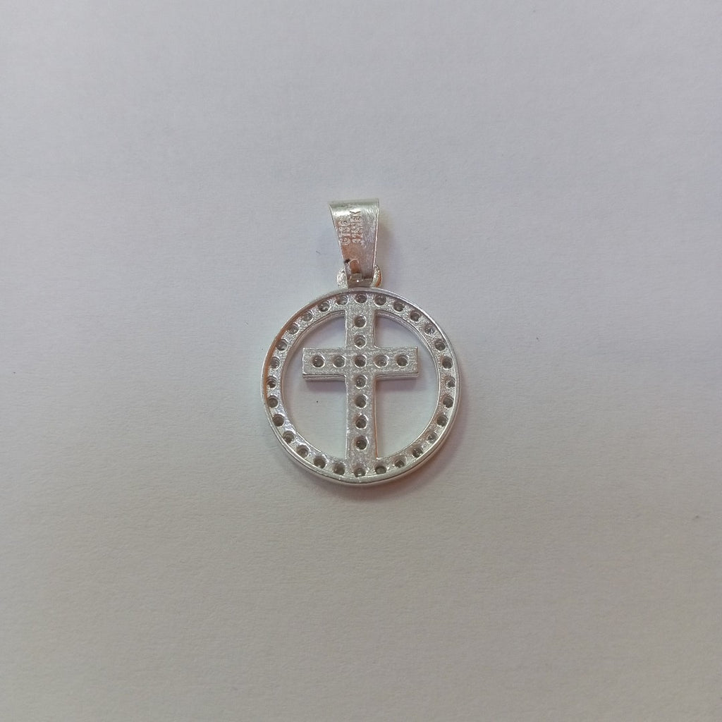 DIJE CRUZ C/CIRCONIAS PLATA .925 2.5 GR (NUEVO)