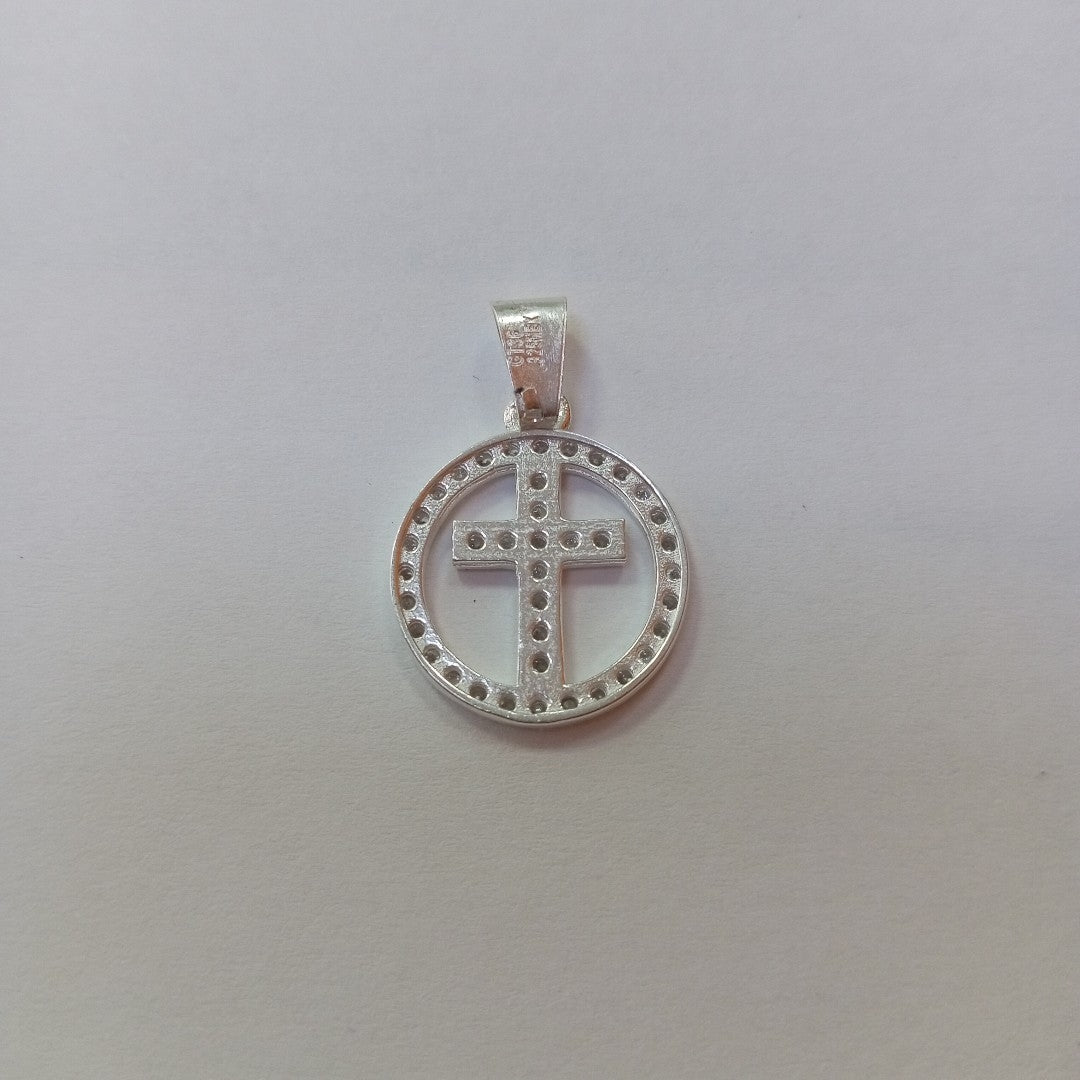 DIJE CRUZ C/CIRCONIAS PLATA .925 2.5 GR (NUEVO)