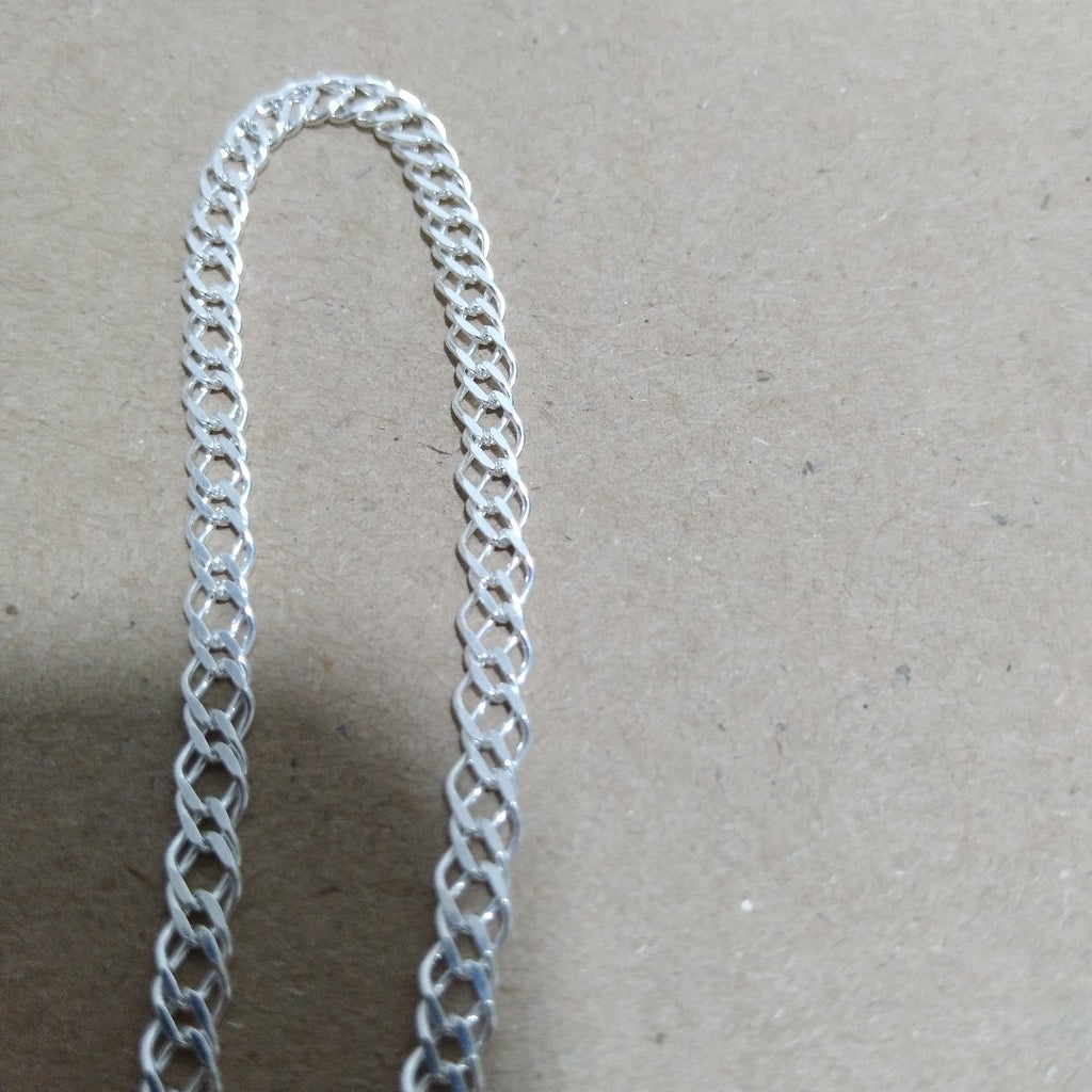 PULSERA DOBLE ESLABON PLATA .925 18 CM 3.63 GR (NUEVO)