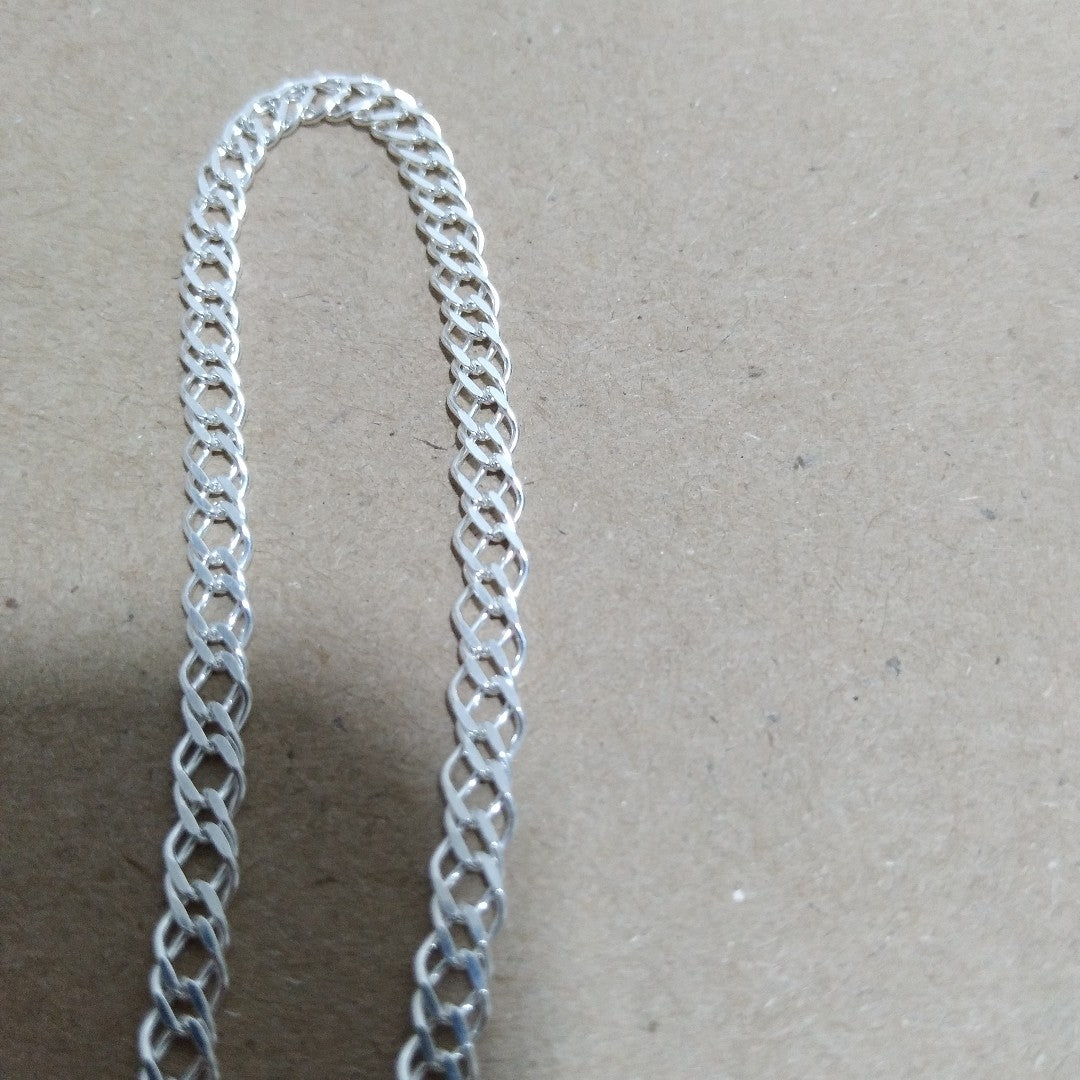 PULSERA DOBLE ESLABON PLATA .925 18 CM 3.63 GR (NUEVO)