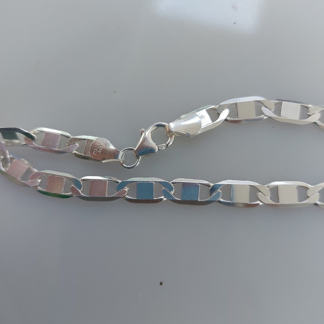 PULSERA TEJIDO ESPEJO PLATA .925 21 CM 7.6 GR (NUEVO)