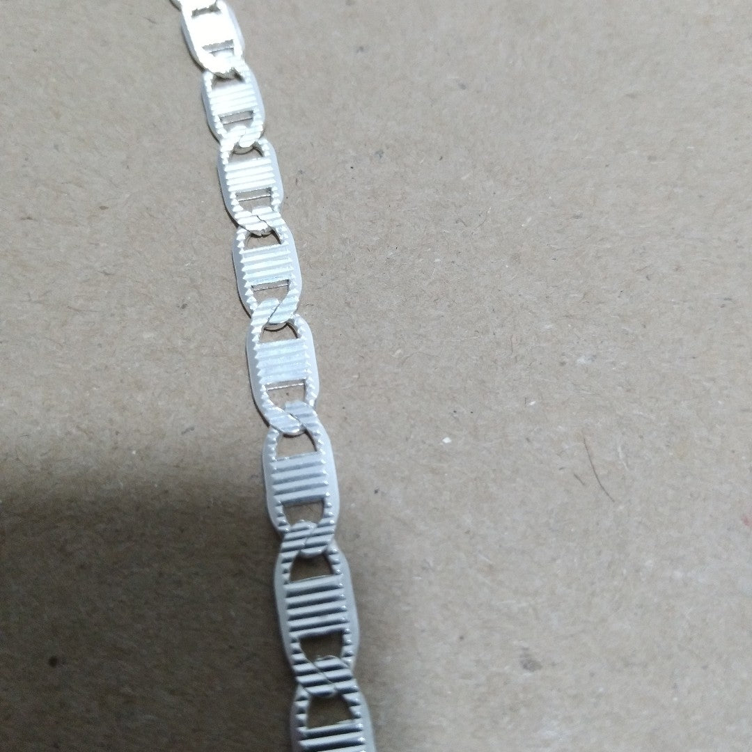 PULSERA TEJIDO ESPEJO PLATA .925 21 CM 7.6 GR (NUEVO)