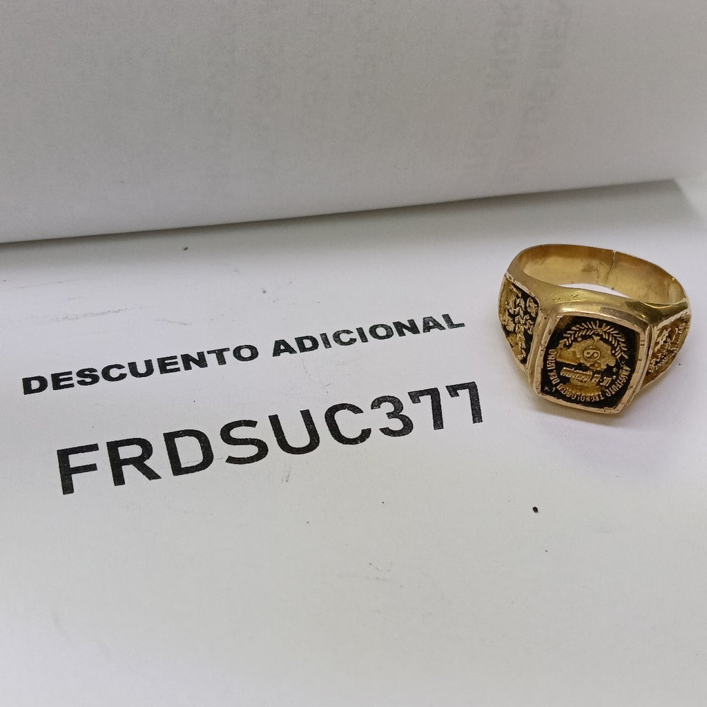 ANILLO DE GRADUACIÓN ORO 10 K 7.6 GRMS (SEMINUEVO)
