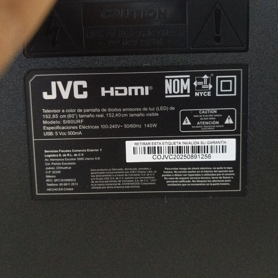 PANTALLA JVC SI60URF (2025) 60" LED FULL HD (SEMINUEVO)