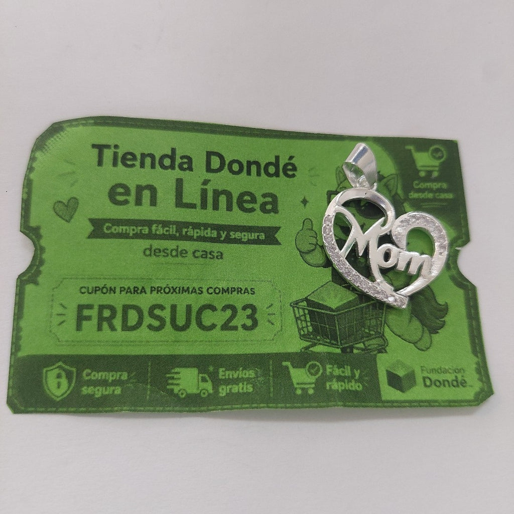 DIJE CORAZON C/CIRCONIAS PLATA .925 3.1 GR (NUEVO)