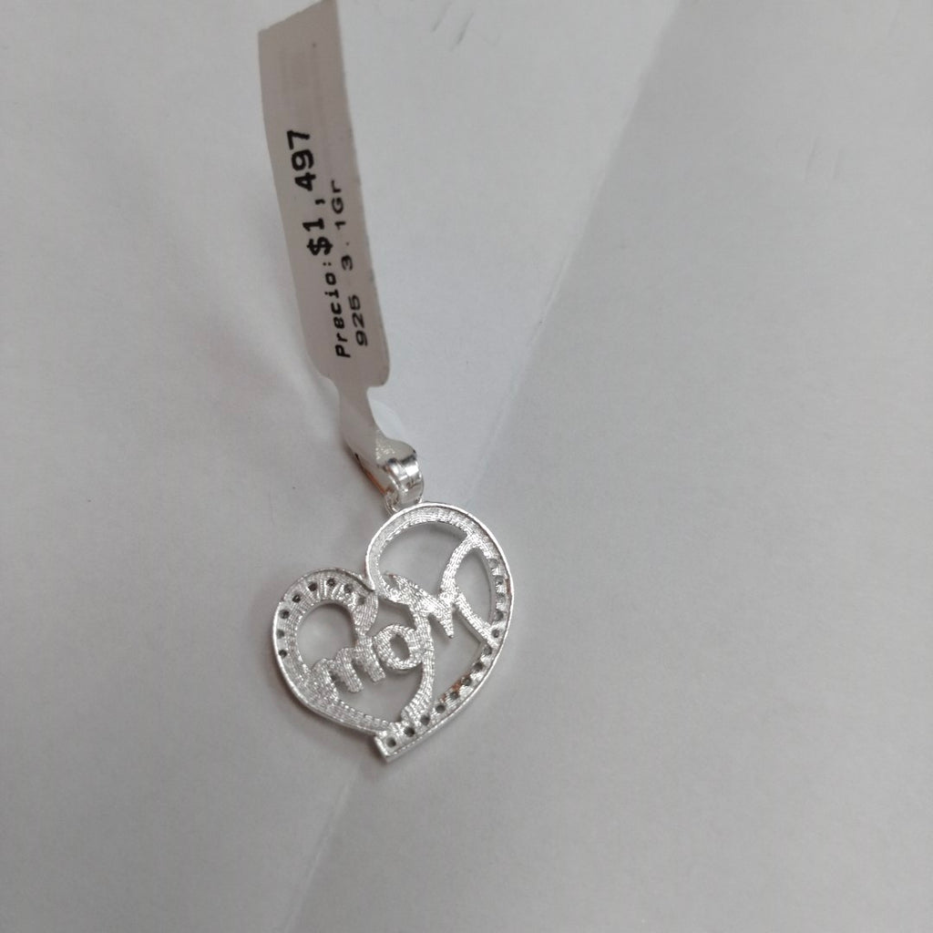 DIJE CORAZON C/CIRCONIAS PLATA .925 3.1 GR (NUEVO)