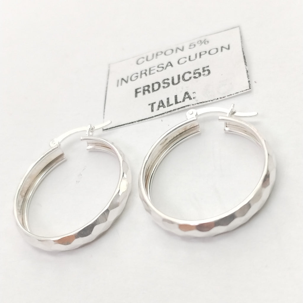ARETES ARRACADAS FACETADAS PLATA .925 2.6 GR (NUEVO)