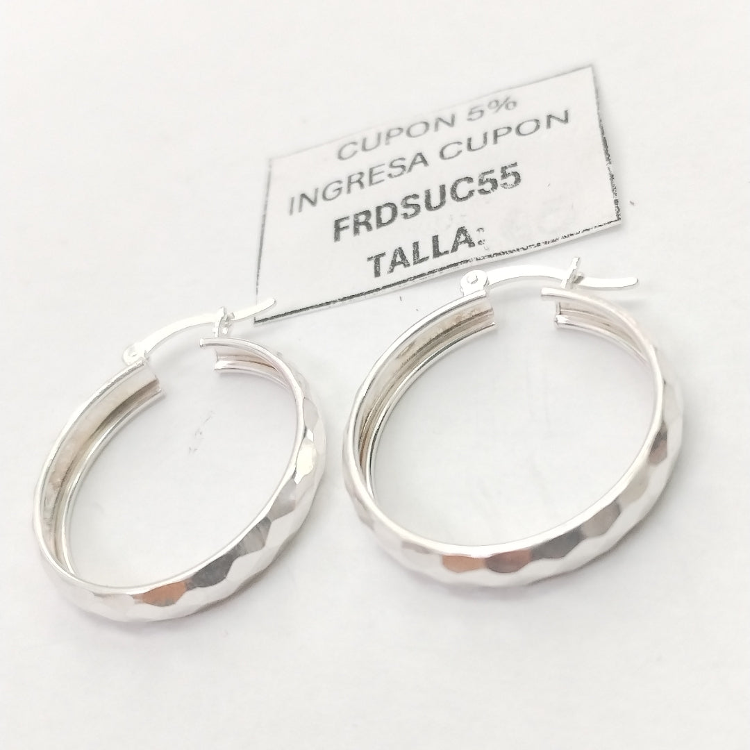 ARETES ARRACADAS FACETADAS PLATA .925 2.6 GR (NUEVO)