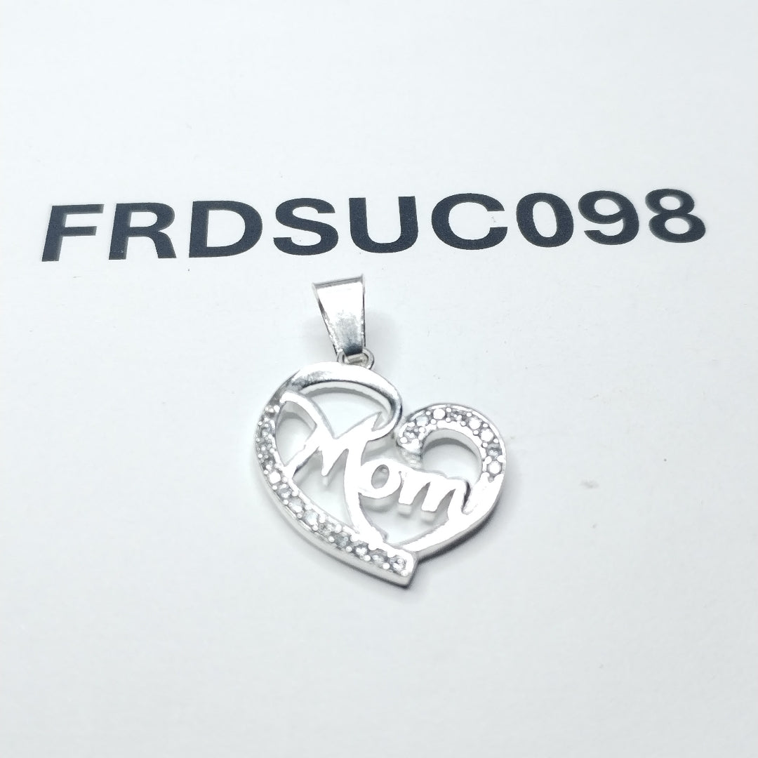 DIJE CORAZON C/CIRCONIAS PLATA .925 3.1 GR (NUEVO)