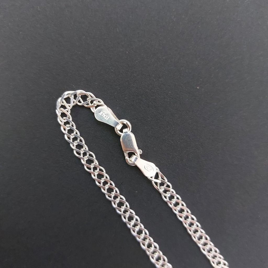 PULSERA DOBLE ESLABON PLATA .925 21 CM 3.63 GR (NUEVO)