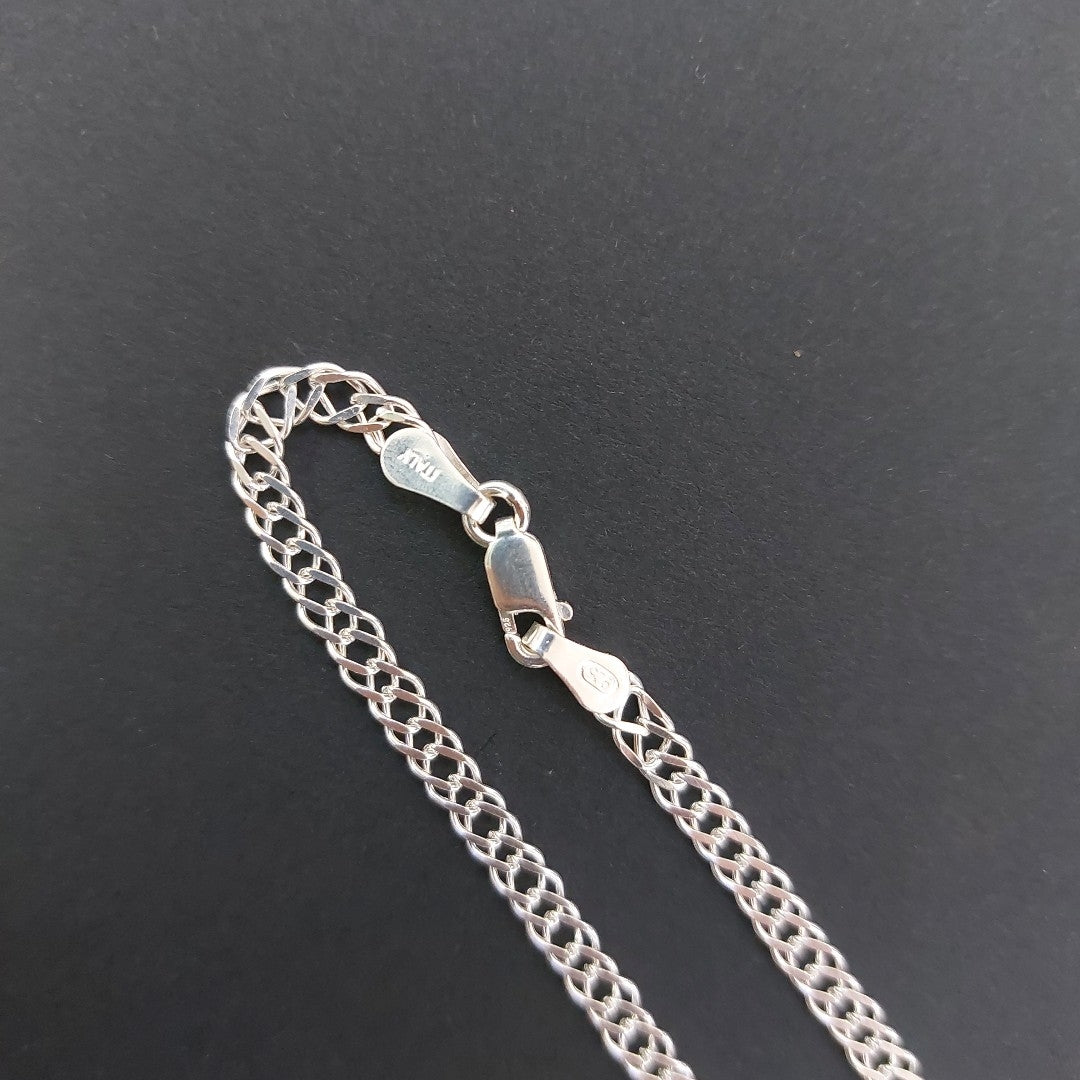 PULSERA DOBLE ESLABON PLATA .925 21 CM 3.63 GR (NUEVO)