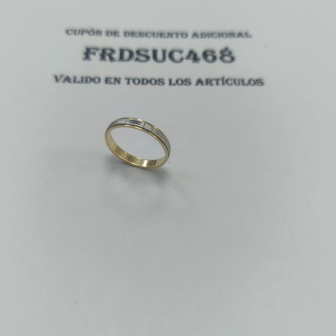 ARGOLLA ORO COMBINADO 14 K 2,30 GRMS (SEMINUEVO)