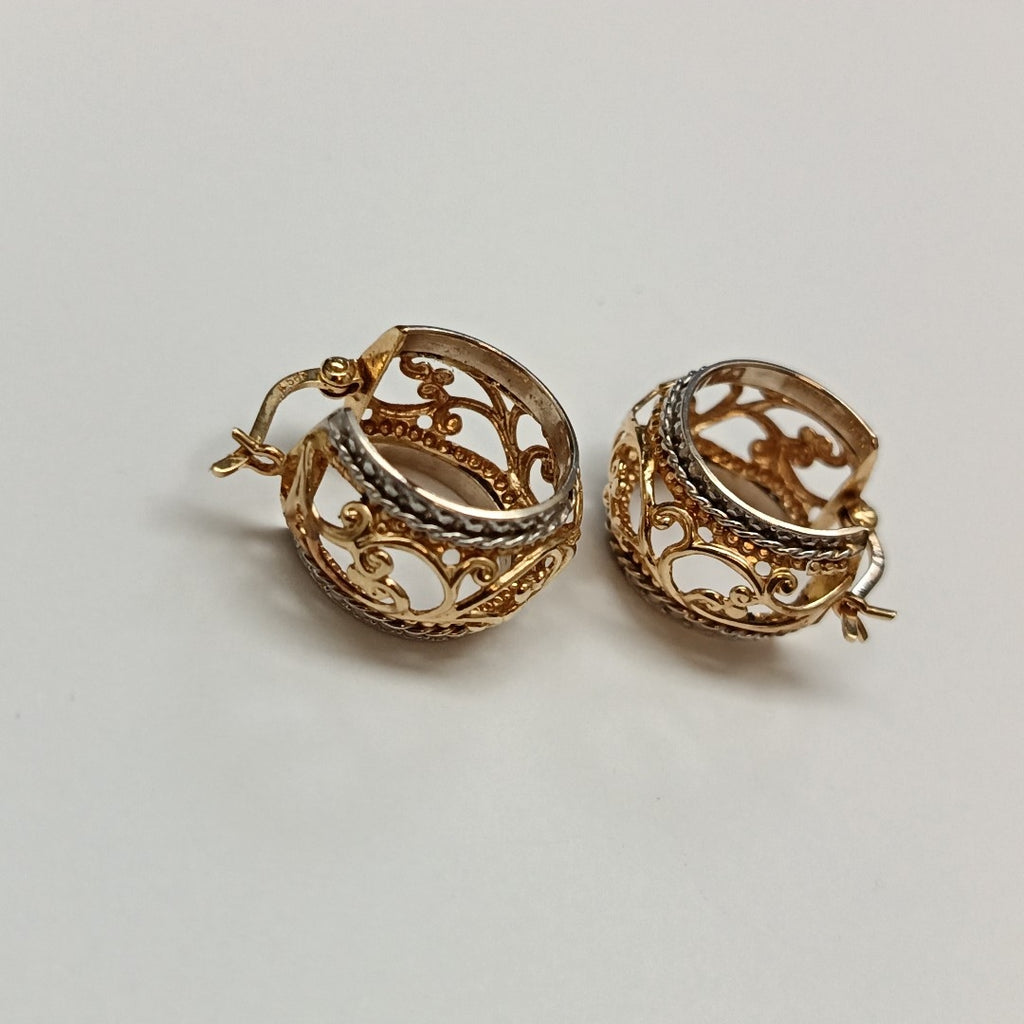 ARRACADAS PAR ORO COMBINADO 14 K 4,60 GRMS (SEMINUEVO)