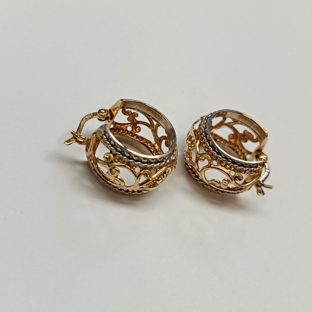 ARRACADAS PAR ORO COMBINADO 14 K 4,60 GRMS (SEMINUEVO)