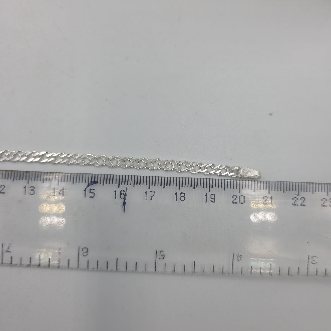 PULSERA DOBLE ESLABON PLATA .925 18 CM 3.53 GR (NUEVO)