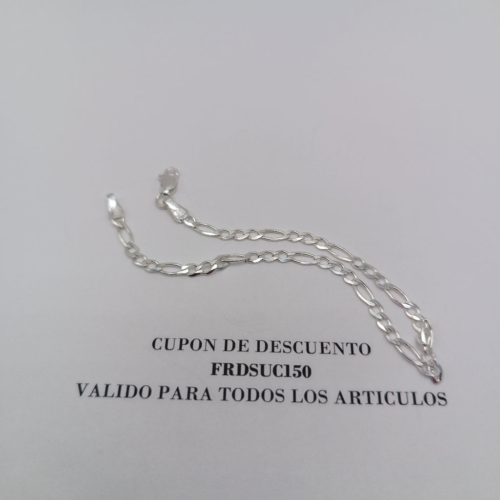 PULSERA TEJIDO 3X1 PLATA .925 21 CM 3.3 GR (NUEVO)