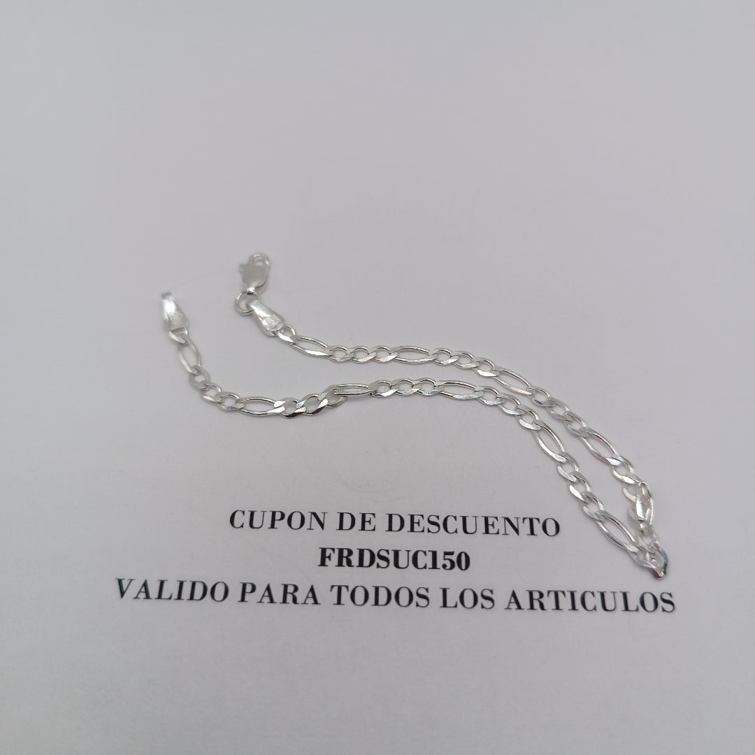 PULSERA TEJIDO 3X1 PLATA .925 21 CM 3.3 GR (NUEVO)