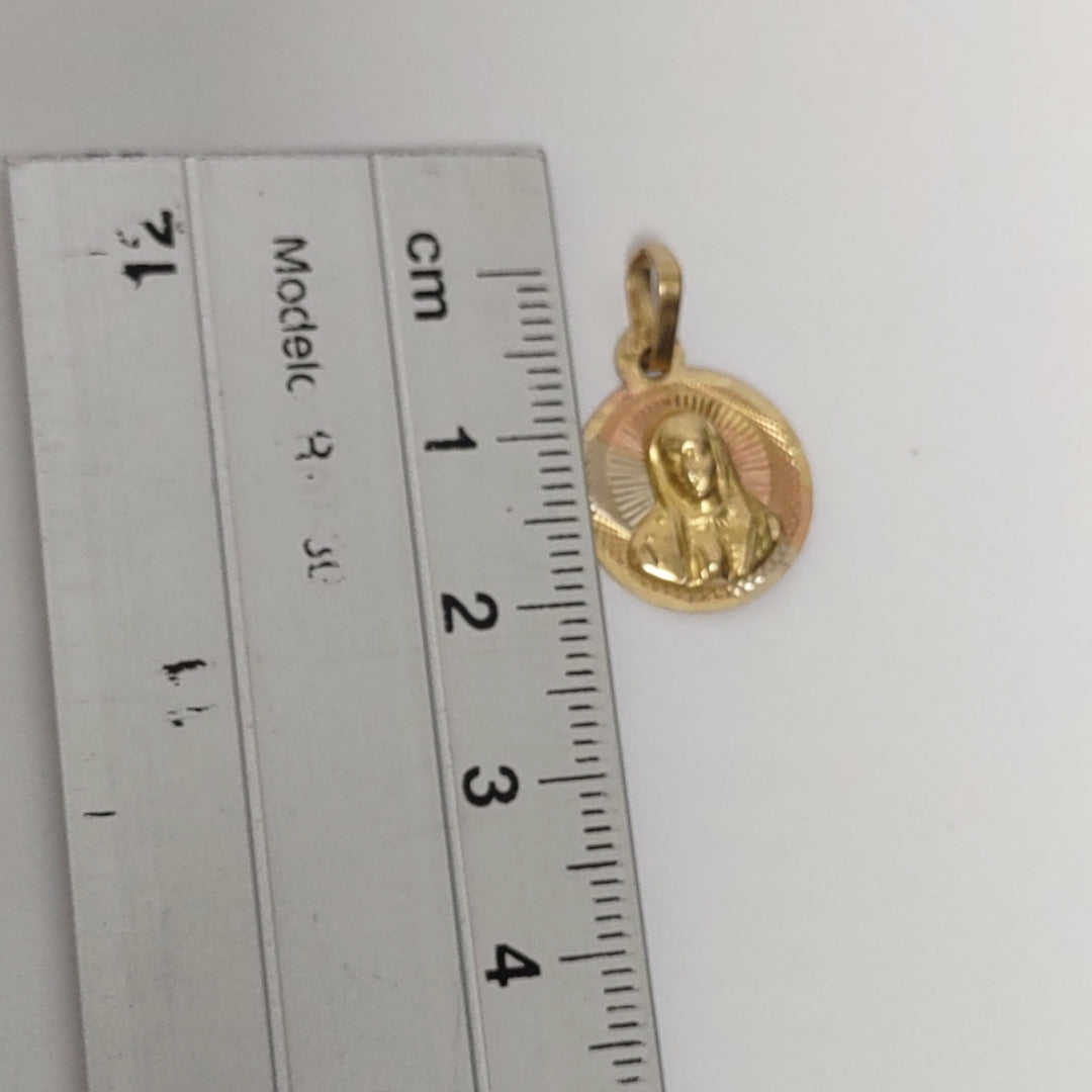 DIJE, MEDALLA RELIGIOSA ORO 14 K 1.3 GRMS (SEMINUEVO)