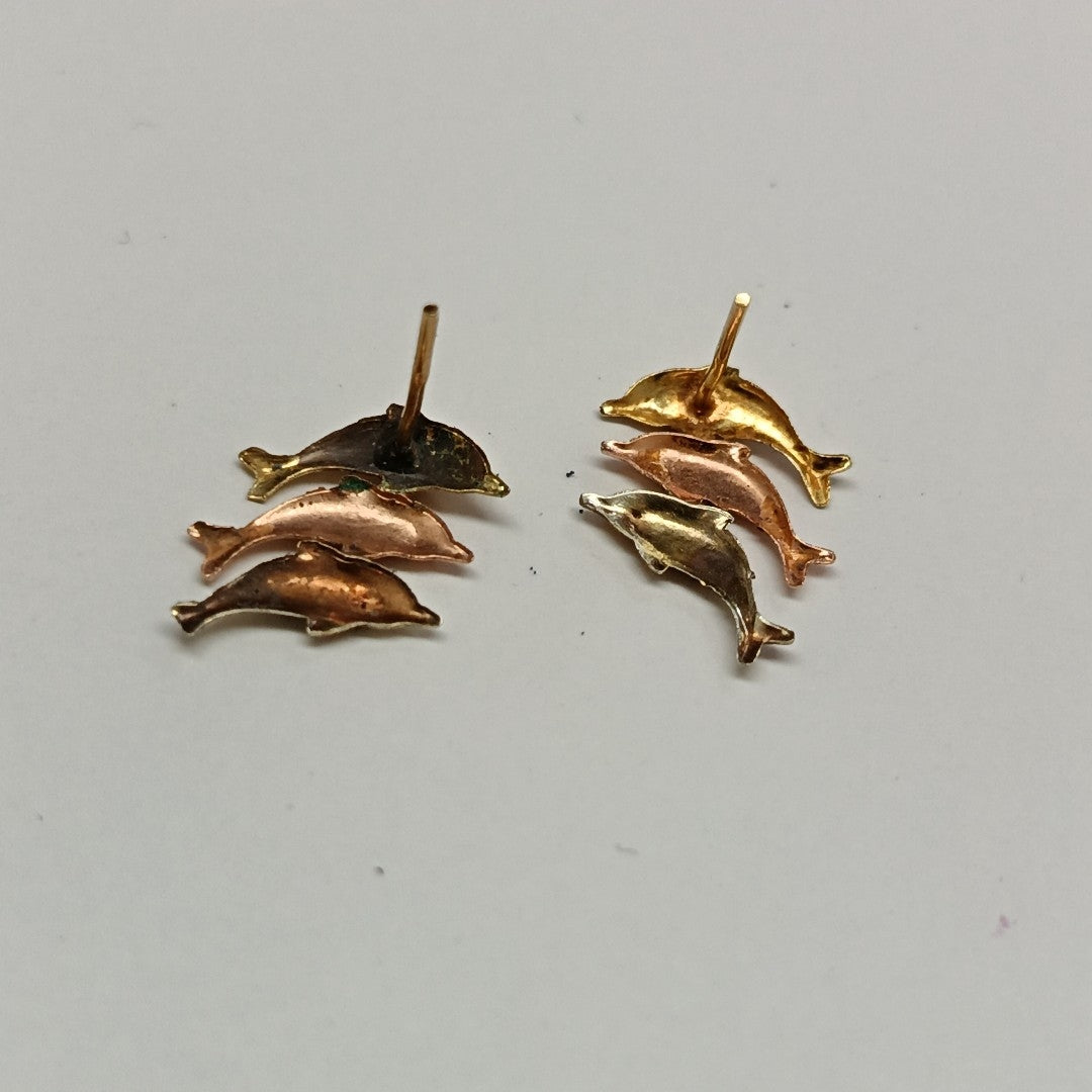 BROQUELES PAR ORO, ORO COMBINADO 14 K 0.9 GRMS (SEMINUEVO)