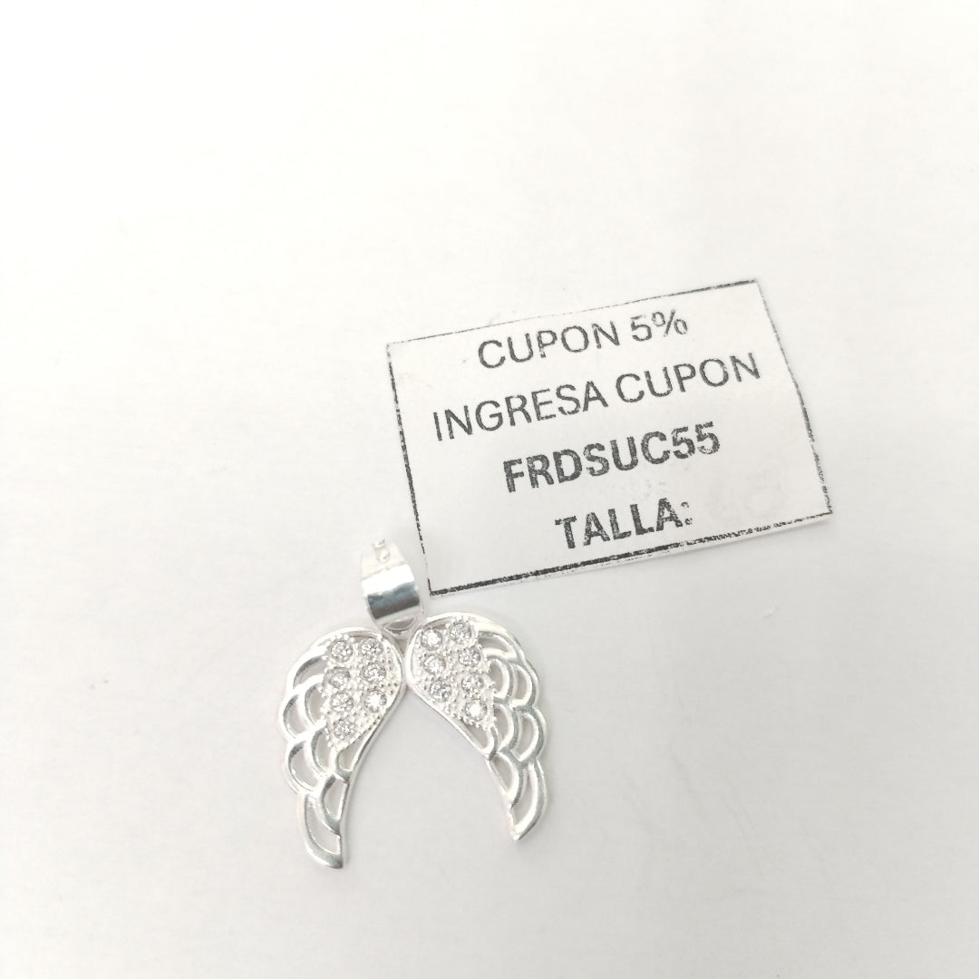 DIJE ALAS C/CIRCONIAS PLATA .925 2.3 GR (NUEVO)