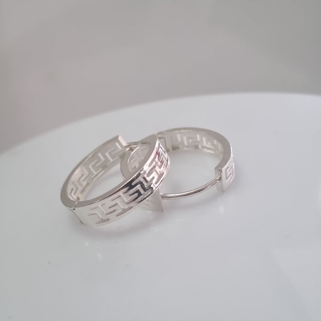 ARETES ARRACADAS GRECAS PLATA .925 4.23 GR (NUEVO)