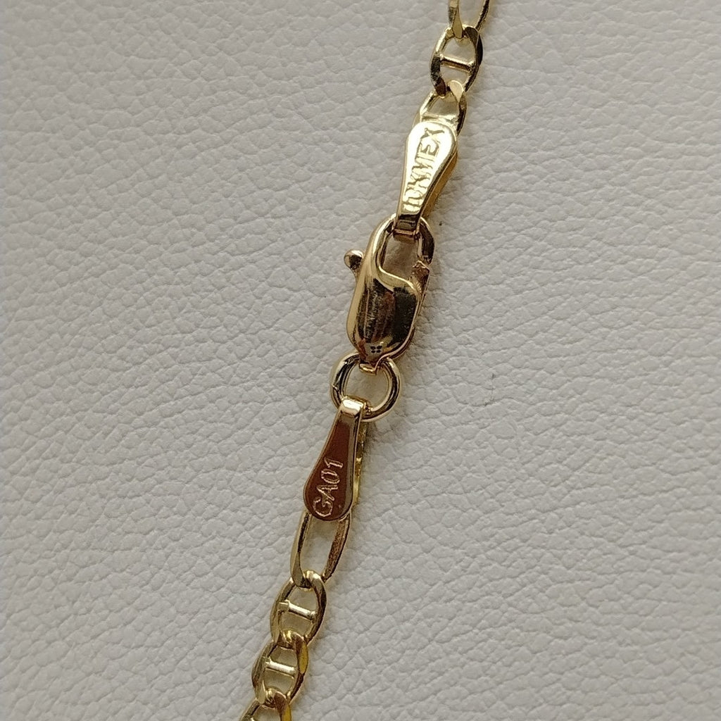 CADENAS TEJIDO FIGARO GUCHI ORO 10K 55 CM 5 GR (NUEVO)