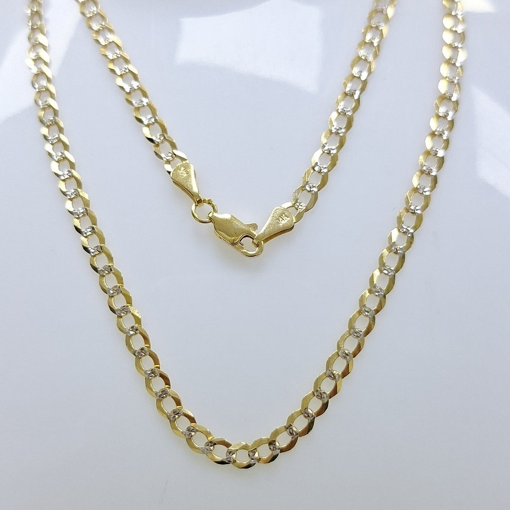 CADENAS BARBADA DIAMANTADA ORO 14K 60 CM 9.5 GR (NUEVO)
