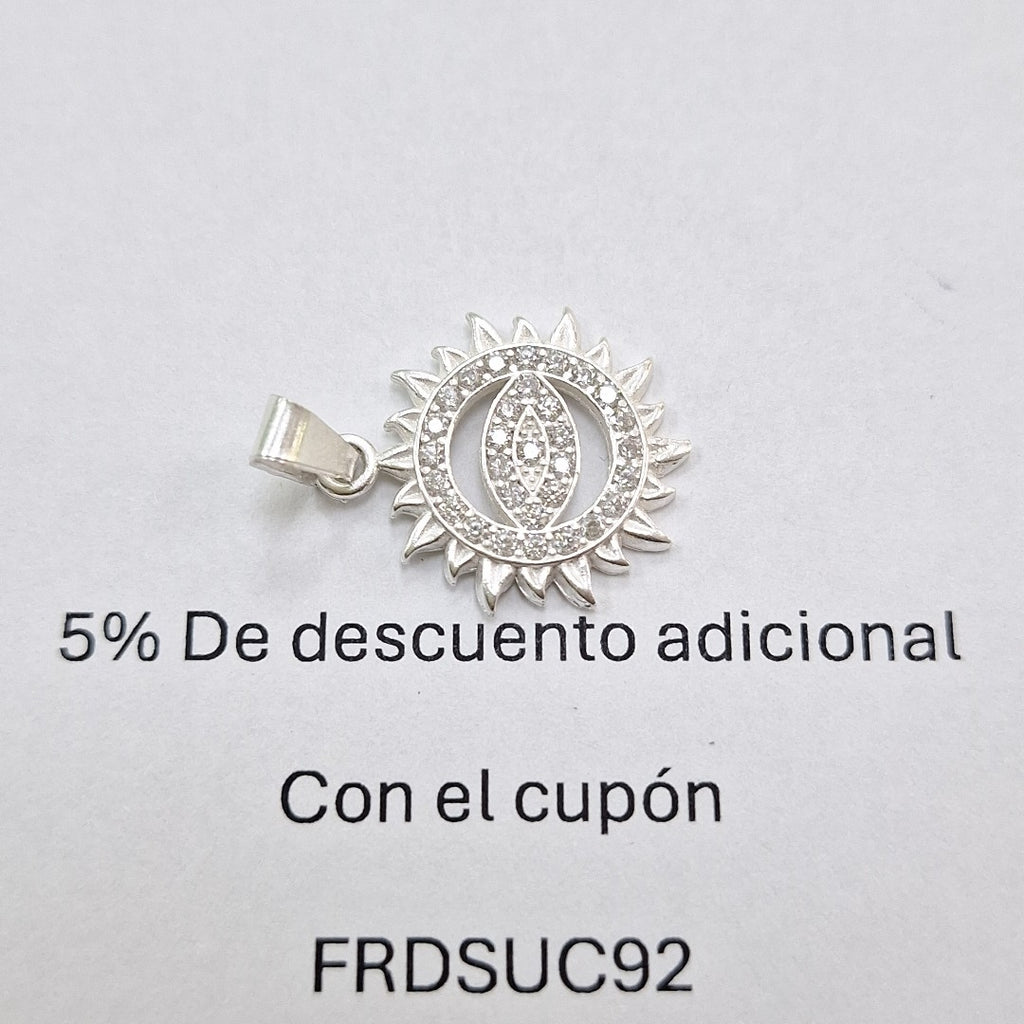 DIJE OJO MAGICO CON CIRCONIAS PLATA .925 2 GR (NUEVO)