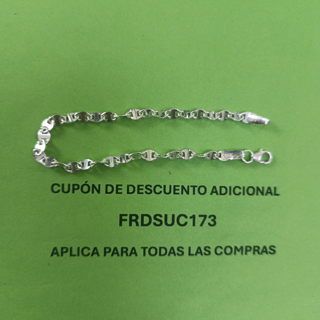 PULSERA TEJIDO ESPECIAL PLATA .925 18 CM 3.3 GR (NUEVO)