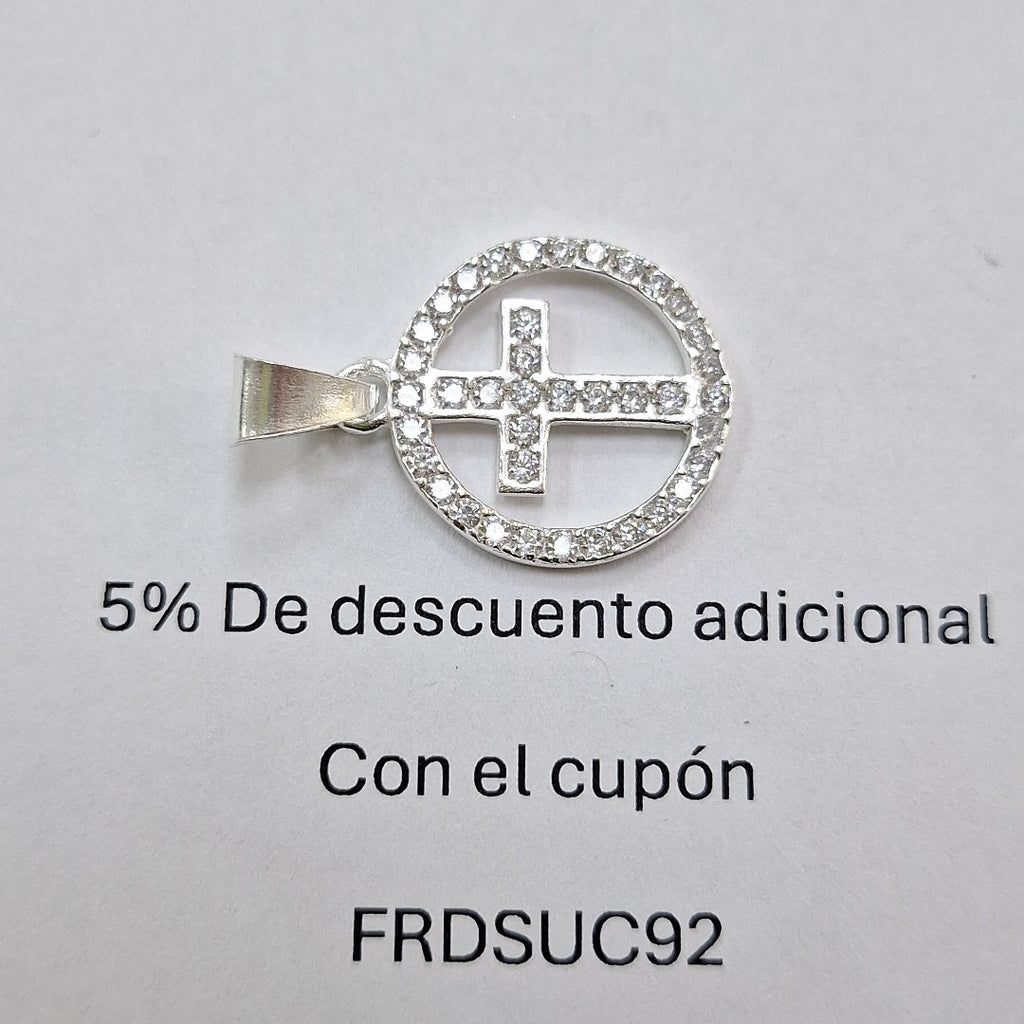 DIJE CRUZ C/CIRCONIAS PLATA .925 2.3 GR (NUEVO)