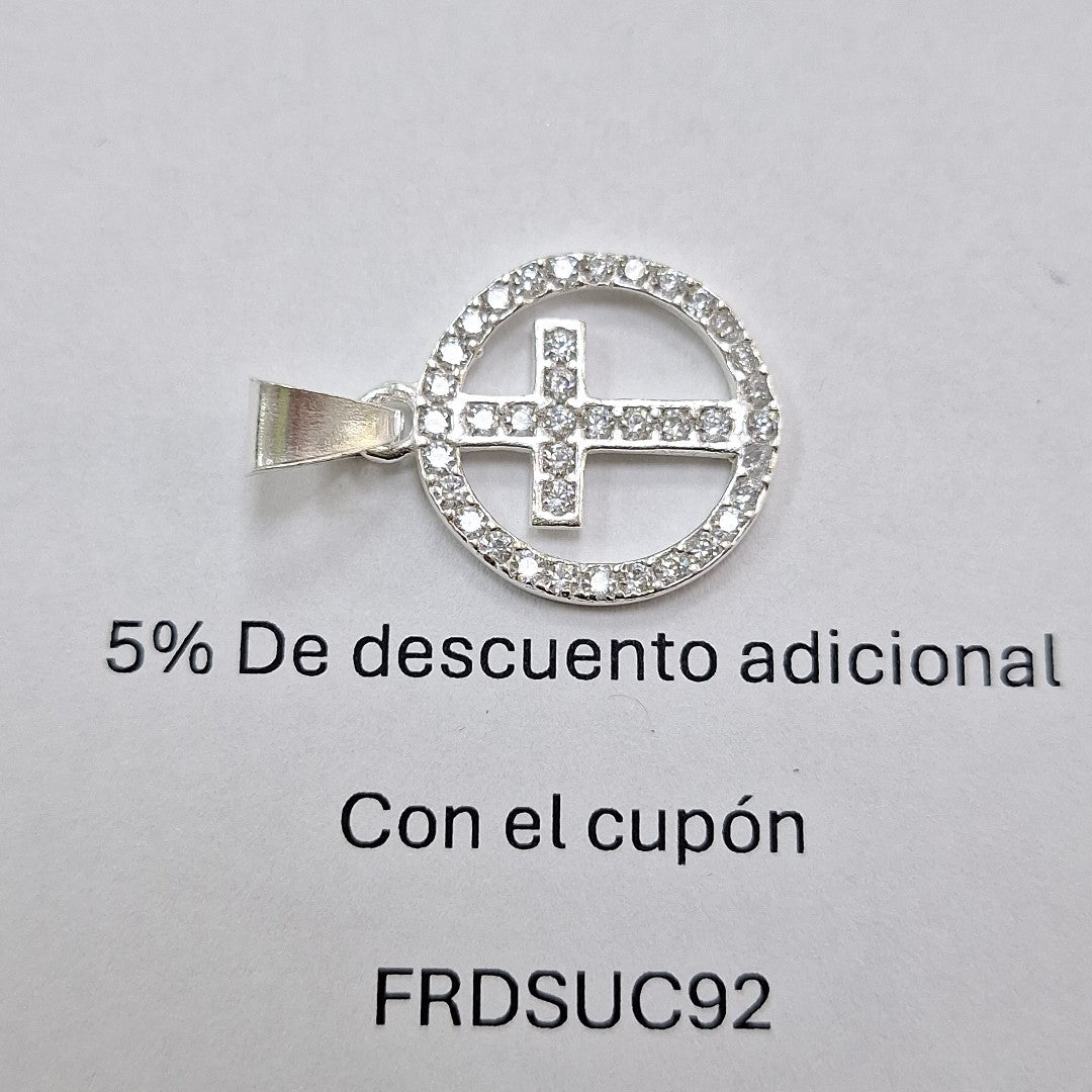 DIJE CRUZ C/CIRCONIAS PLATA .925 2.3 GR (NUEVO)