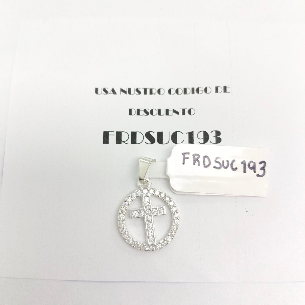 DIJE CRUZ C/CIRCONIAS PLATA .925 2.5 GR (NUEVO)