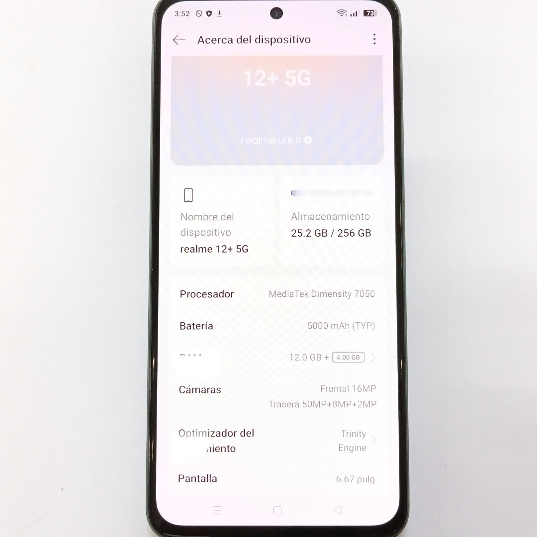 CELULAR REALME 12+ 5G RMX3867 (2024) 256 GB 12 GB RAM (SEMINUEVO)