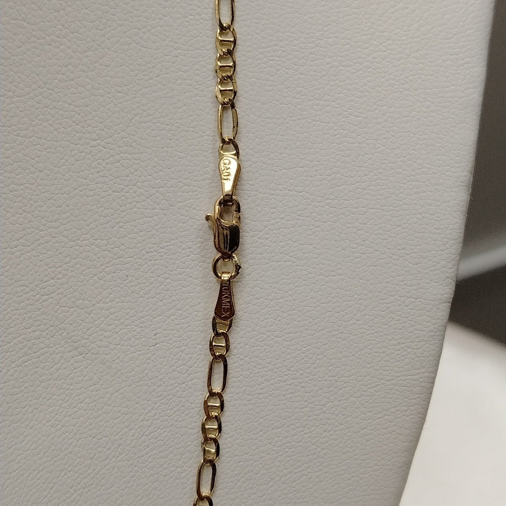 CADENAS TEJIDO FIGARO GUCHI ORO 10K 55 CM 5 GR (NUEVO)