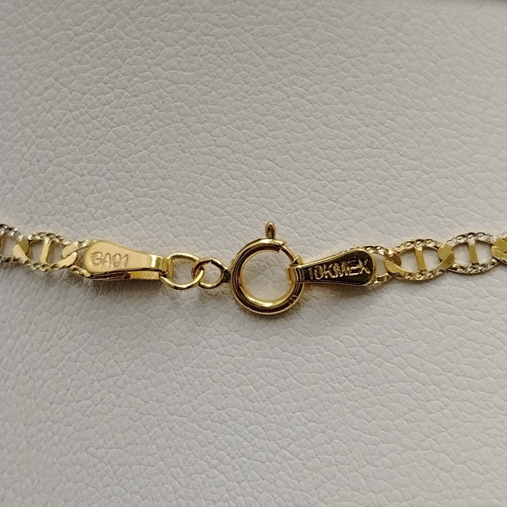 CADENAS TEJIDO GUCHI DIAMANTADO ORO 10K 55 CM 3.9 GR (NUEVO)