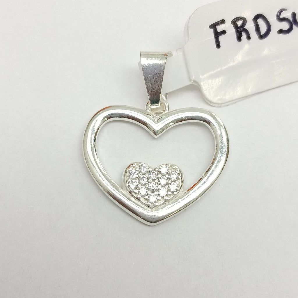DIJE CORAZON C/CIRCONIAS PLATA .925 2.6 GR (NUEVO)