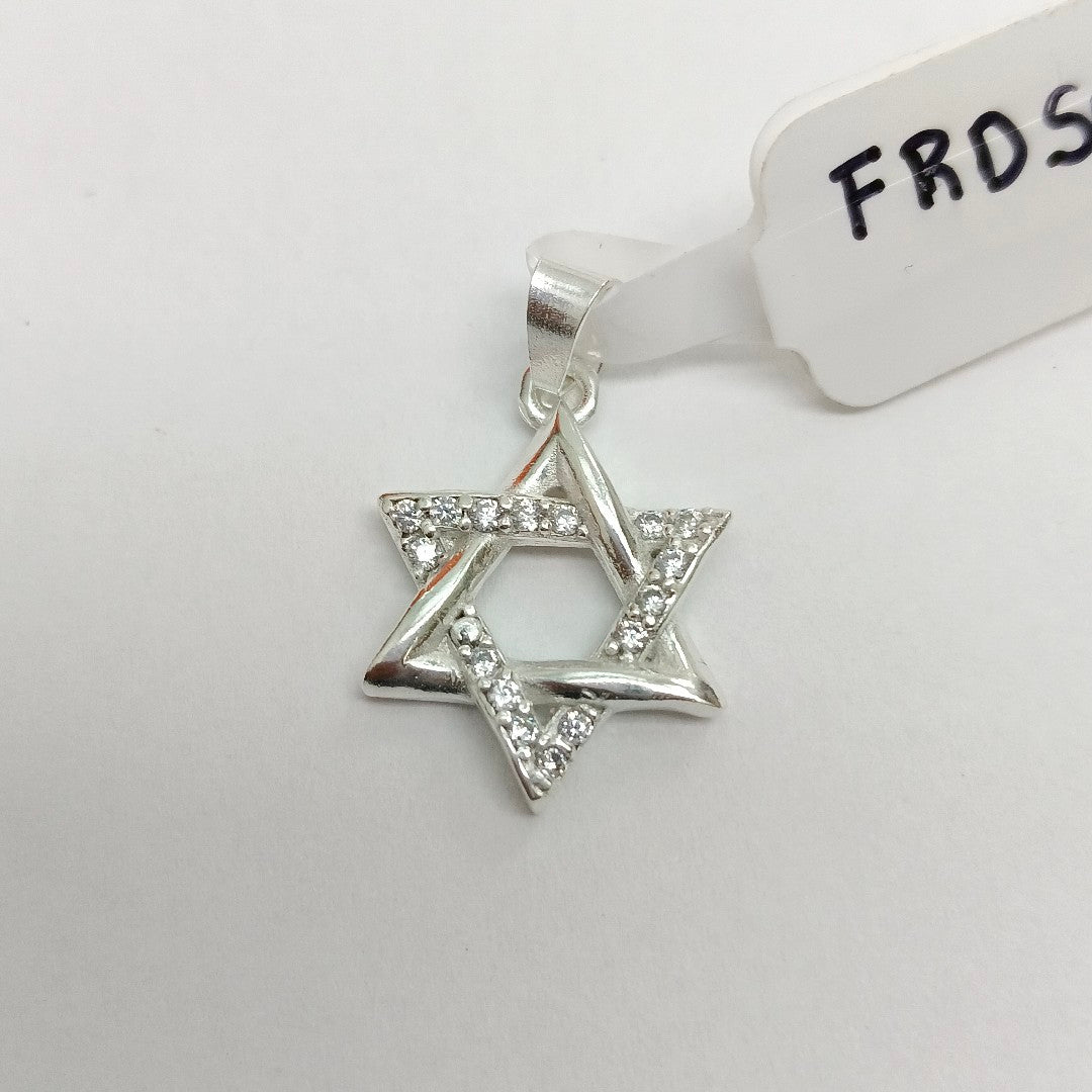 DIJE ESTRELLA DE DAVID C/CIRCONIAS PLATA .925 2.6 GR (NUEVO)