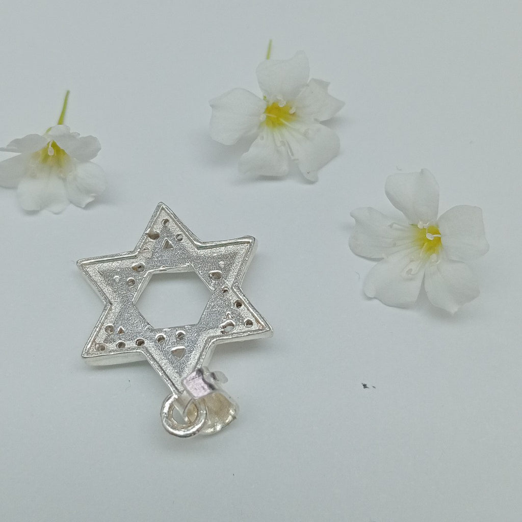 DIJE ESTRELLA DE DAVID C/CIRCONIAS PLATA .925 2.6 GR (NUEVO)