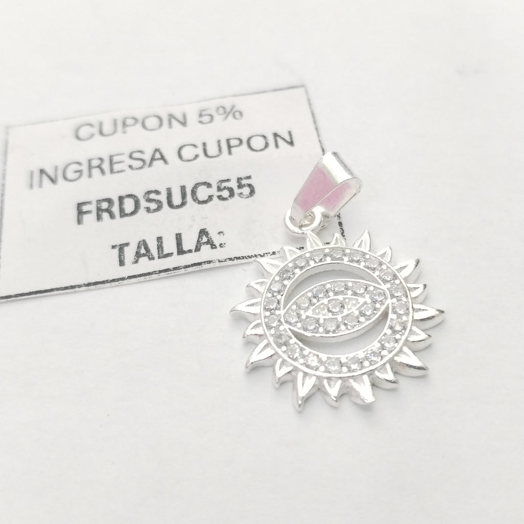 DIJE OJO MAGICO CON CIRCONIAS PLATA .925 2 GR (NUEVO)