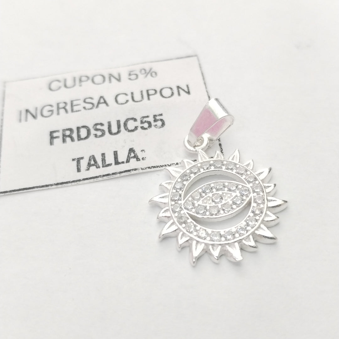 DIJE OJO MAGICO CON CIRCONIAS PLATA .925 2 GR (NUEVO)