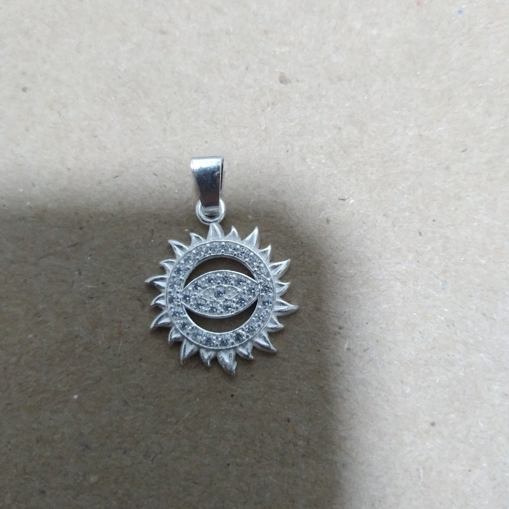 DIJE OJO MAGICO CON CIRCONIAS PLATA .925 2 GR (NUEVO)